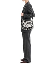 GIANNI CHIARINI HELENA ROUND Schultertasche aus Leder mit Schulterriemen schwarz-wei&szlig;es Zebra - Damentaschen - 7