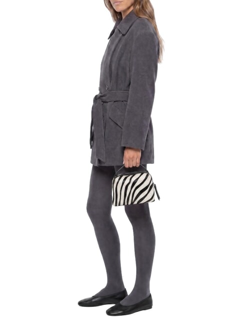 ALIFA Lederhandtasche mit Schulterriemen schwarz-wei&szlig;es Zebra - Damentaschen