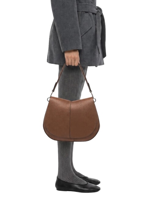 HELENA ROUND Schultertasche mit Schulterriemen, aus Leder Waln&uuml;sse - Damentaschen