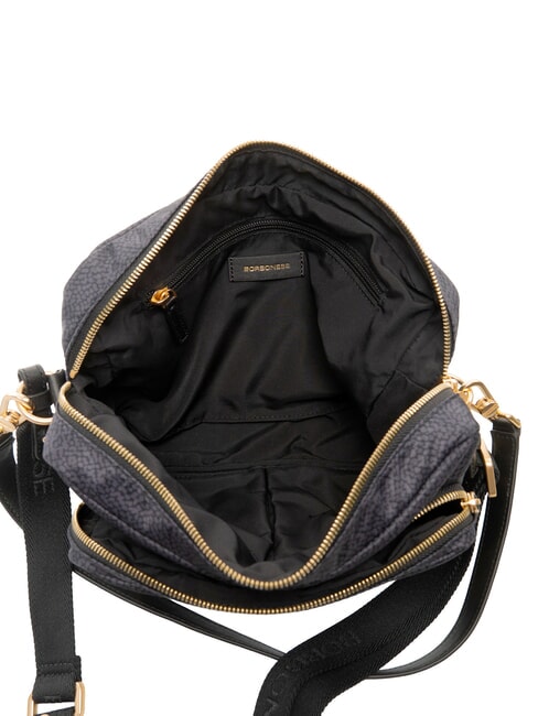 B-CLUB Schultertasche mit Schultergurt dunkles Schwarz - Damentaschen