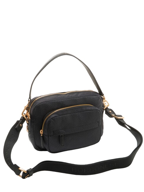 B-CLUB Schultertasche mit Schultergurt dunkles Schwarz - Damentaschen