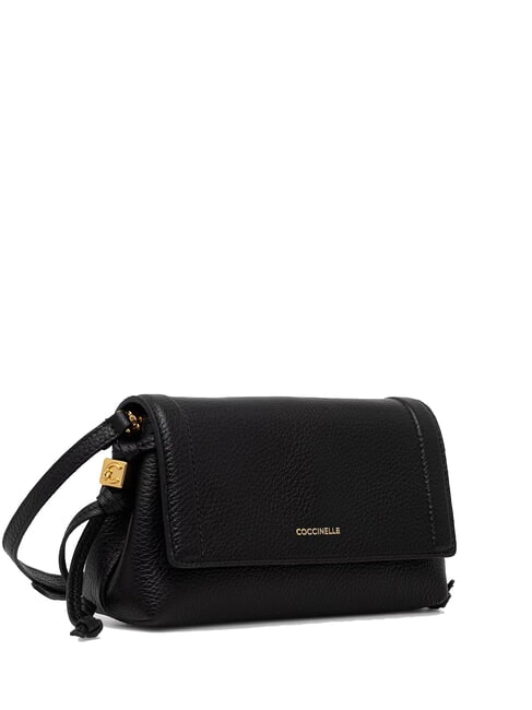 THESS Mini-Schultertasche aus Leder Schwarz - Damentaschen