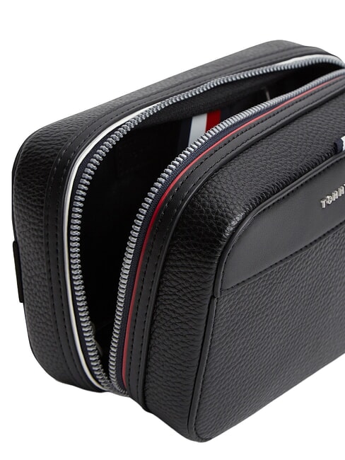 TH CENTRAL Ger&auml;ndelte Kosmetiktasche mit Logo Schwarz - Beauty-Case