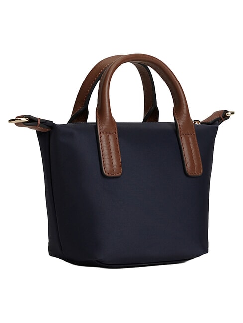 POPETTE Handtasche mit Schulterriemen und Logo Raum blau - Damentaschen