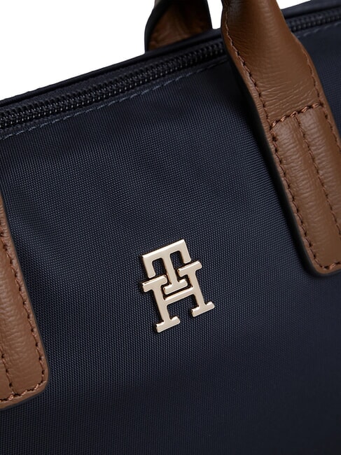 POPETTE Handtasche mit Schulterriemen und Logo Raum blau - Damentaschen