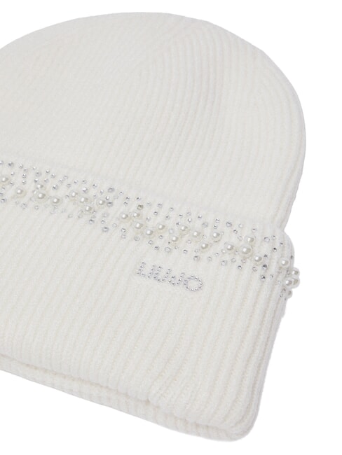 PERLE Strickm&uuml;tze mit Perlen wei&szlig;e Creme - M&uuml;tzen/H&uuml;te
