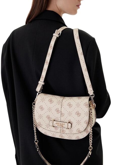 CARRIE Schultertasche mit Schultergurt Vanille-Logo - Damentaschen