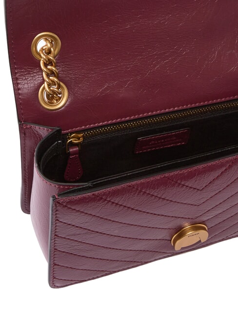 LOVE ONE LIGHT Mini-Stepptasche aus Leder intensives Johannisbeer-Antikgold - Damentaschen