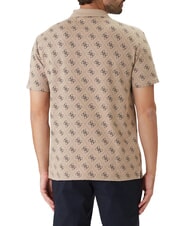 GUESS ALL OVER JACQUARD Pole Taupe/Blau AOP 4g JA - Herren-Polo-Shirts/Herren-Polo-Shirt/Herrenpoloshirt/Herrenpoloshirts - 2