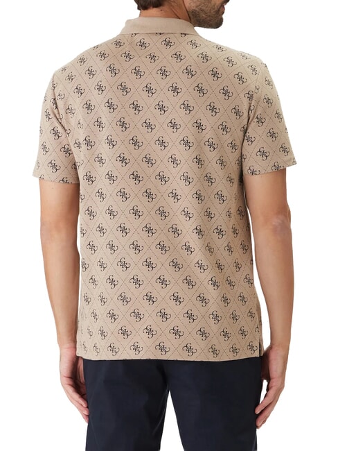 ALL OVER JACQUARD Pole Taupe/Blau AOP 4g JA - Herren-Polo-Shirts/Herren-Polo-Shirt/Herrenpoloshirt/Herrenpoloshirts