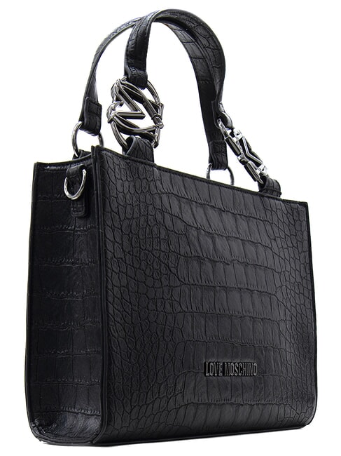 JEWEL CROCO Handtasche mit Schulterriemen Schwarz - Damentaschen