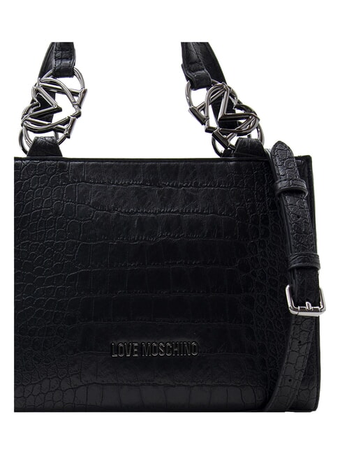 JEWEL CROCO Handtasche mit Schulterriemen Schwarz - Damentaschen