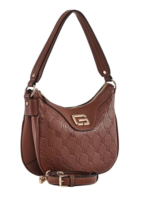 LEA Mini-Hobo-Schultertasche mit Schultergurt BRAUN - Damentaschen
