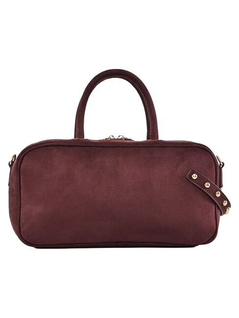 GRETA SUEDE Handtasche mit Schulterriemen und Anh&auml;nger Burgund - Damentaschen