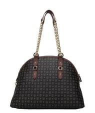 POLLINI HERITAGE Kuppelf&ouml;rmige Schultertasche mit Kettenhenkeln Schwarz Braun - Damentaschen - 5