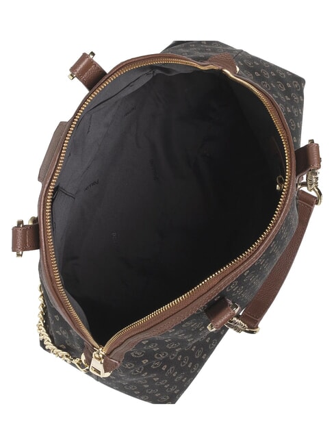 HERITAGE Kuppelf&ouml;rmige Schultertasche mit Kettenhenkeln Schwarz Braun - Damentaschen