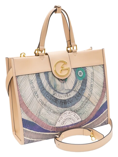 PLANETARIUM Handtasche mit Schulterriemen Aquarell/Beige - Damentaschen