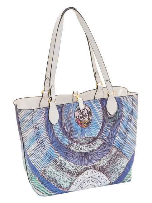 PLANETARIUM Doppelseitiger Shopper Wei&szlig;/Aquamarin - Damentaschen