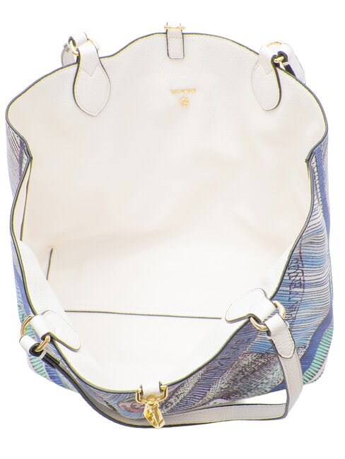 PLANETARIUM Doppelseitiger Shopper Wei&szlig;/Aquamarin - Damentaschen