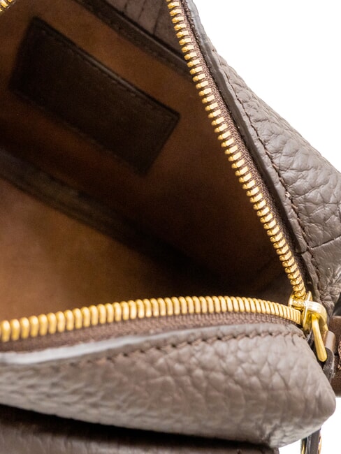 MARTINA Mini-Handtasche mit Schulterriemen Mokka mit Gold - Damentaschen
