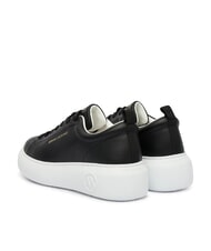 ARMANI EXCHANGE SUPER Ledersneakers Schwarz - Damenschuhe - 3