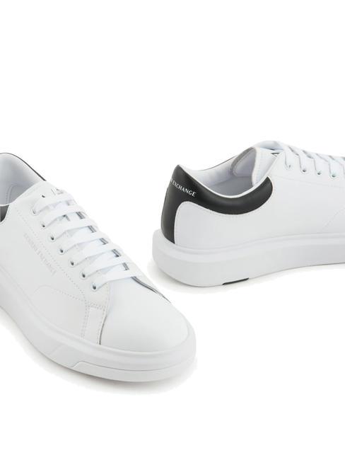 Sneaker in Haut Ledersneaker op.wei&szlig; + schwarz - Herrenschuhe