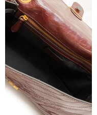 PINKO LOVE ONE LIGHT Mittelgro&szlig;e gesteppte Ledertasche Dunkelbraun-Antikgold - Damentaschen - 3