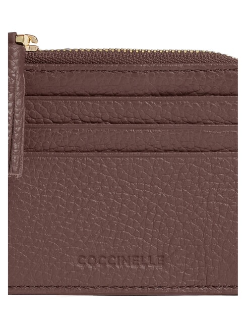 TASSEL Kartenetui mit Rei&szlig;verschluss aus geh&auml;mmertem Leder Beere - Brieftaschen Damen