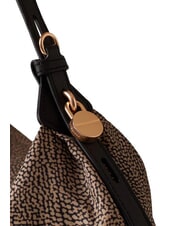 BORBONESE PRIVE Schultertasche mit Schultergurt OP / NATUR / SCHWARZ - Damentaschen - 3