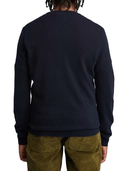MERINO Pullover mit Rundhalsausschnitt aus Wollmischung dunkler Saphir/dunkler Denim - Herrenpullover