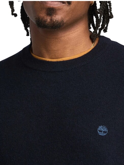 MERINO Pullover mit Rundhalsausschnitt aus Wollmischung dunkler Saphir/dunkler Denim - Herrenpullover