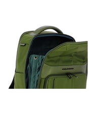 PIQUADRO WOLLEM Rucksack aus Leder und Stoff, 14-Zoll-Laptophalter GR&Uuml;N - PC-Rucks&auml;cke - 4