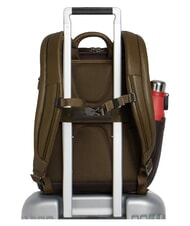 PIQUADRO BLACK SQUARE Lederrucksack f&uuml;r 14-Zoll-Laptop gr&uuml;n / dunkelbraun - PC-Rucks&auml;cke - 3
