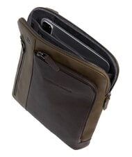PIQUADRO BLACK SQUARE  Flache Ledertasche gr&uuml;n / dunkelbraun - Umh&auml;ngetaschen Herren - 4