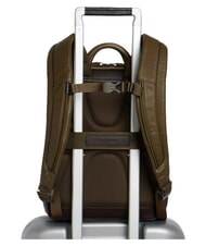 PIQUADRO BLACK SQUARE 13-Zoll-Laptop-Rucksack aus Leder gr&uuml;n / dunkelbraun - PC-Rucks&auml;cke - 3