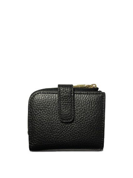 METALLIC SOFT Mini-Geldb&ouml;rse aus Leder Schwarz - Brieftaschen Damen
