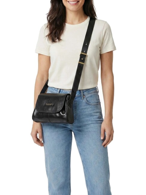 FLORA Mini-Schultertasche aus Leder Schwarzes Gold - Damentaschen