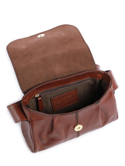 FLORA Mini-Schultertasche aus Leder BRAUN - Damentaschen