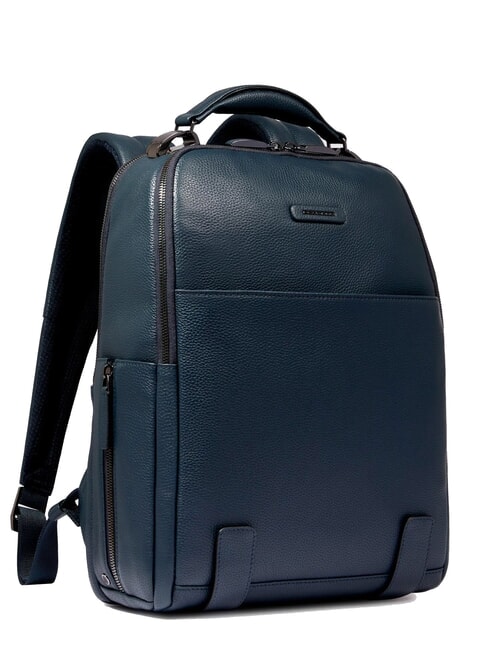 MODUS SPECIALE 14-Zoll-Laptop-Rucksack aus Leder Blau - PC-Rucks&auml;cke