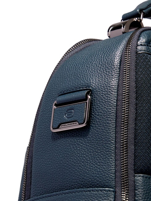 MODUS SPECIALE 14-Zoll-Laptop-Rucksack aus Leder Blau - PC-Rucks&auml;cke