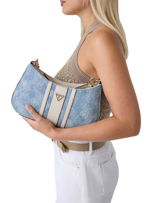 NOELLE 2 Verstellbare Schultertasche Denim-Logo - Damentaschen