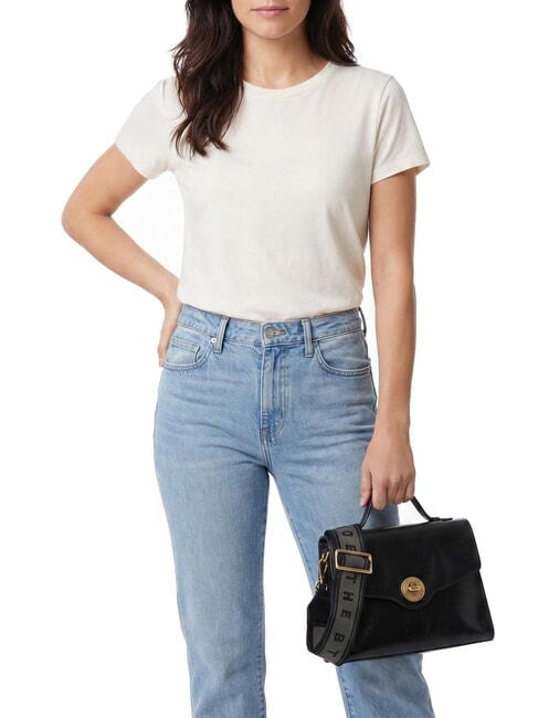 IRENE Schultertasche aus Leder Schwarzes Gold - Damentaschen