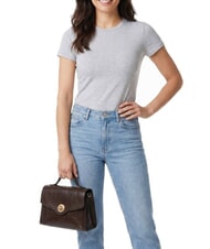 THE BRIDGE IRENE Schultertasche aus Leder Mokka mit Gold - Damentaschen - 2