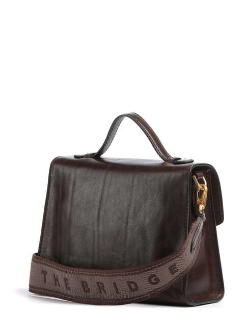 IRENE Schultertasche aus Leder Mokka mit Gold - Damentaschen