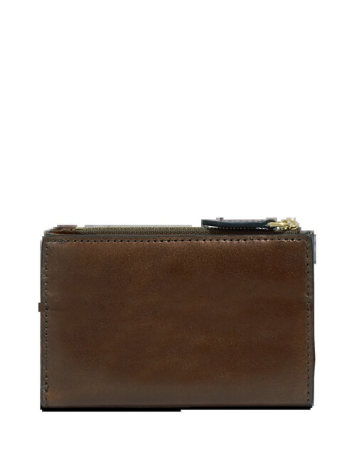 LUCREZIA  Clutch aus Leder Mokka mit Gold - Brieftaschen Damen