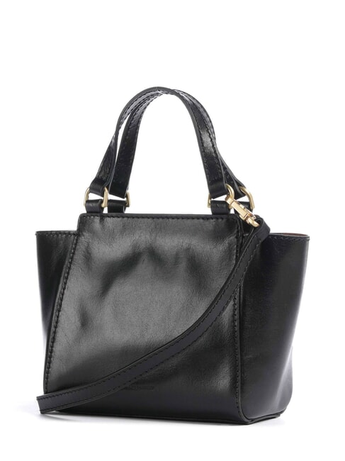 LUCREZIA Lederhandtasche mit Schulterriemen Schwarzes Gold - Damentaschen