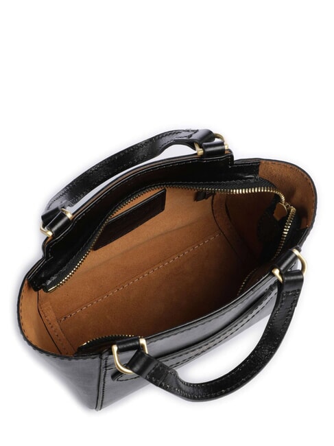 LUCREZIA Lederhandtasche mit Schulterriemen Schwarzes Gold - Damentaschen