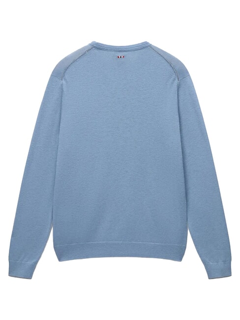 DAMAVAND Wollpullover verwaschener Denim - Herrenpullover