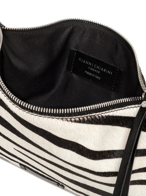 HERMY Clutch-Tasche aus Ponyfell schwarz-wei&szlig;es Zebra - Damentaschen