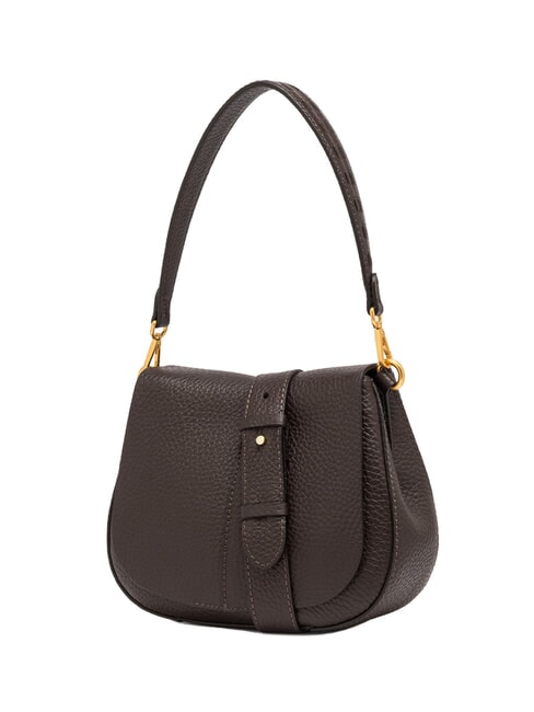 HELENA ROUND Schultertasche aus Leder mit Schulterriemen ausgedr&uuml;ckt - Damentaschen